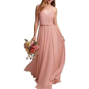Elegant Dusty Rose / Light Pink Formal Maxi Dress